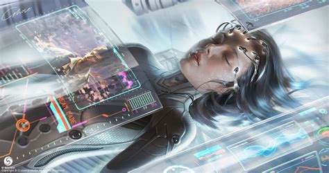 "Crystal Sarcophagus", G-host Lee | Cyberpunk art, Cyberpunk, Sci fi