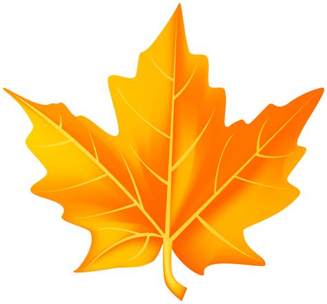 Orange Fall Leaf Clip Art