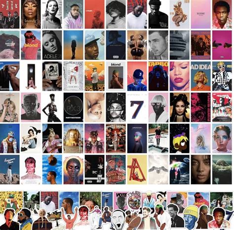 70 Piece Album Covers Wall Posters 30 Stickers - Etsy