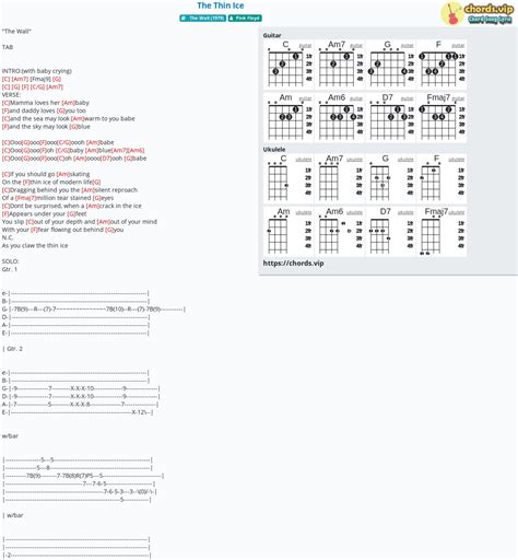 Chord: The Thin Ice - tab, song lyric, sheet, guitar, ukulele | chords.vip