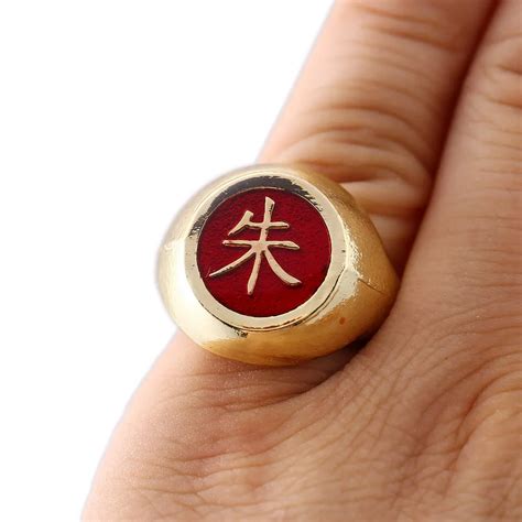 Naruto Ring Anime Gold Men Women Rings Akatsuki Cosplay male Jewelry ...