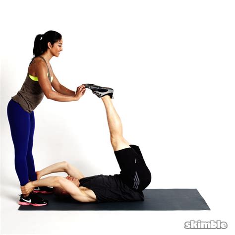 Partner Leg Lifts - Exercise How-to - Workout Trainer by Skimble