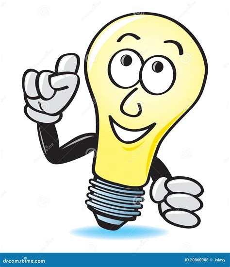 Bright Idea Light Bulb Mascot Cartoon Vector | CartoonDealer.com #10684077