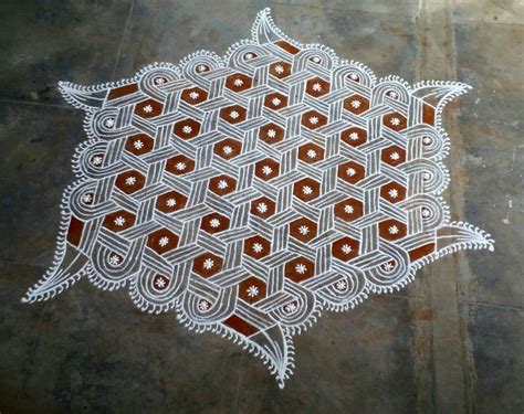 25 dots star as line pattern kolam || Contest Kolam | Rangoli designs ...