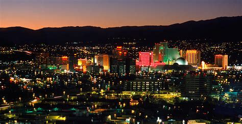 Reno, Nevada Skyline At Dusk Photograph by Theodore Clutter