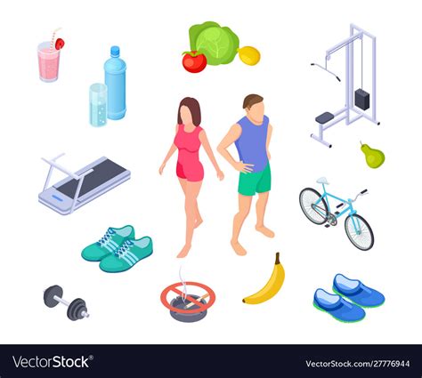 Healthy lifestyle good habits sport activity Vector Image