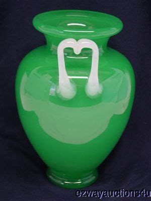 Steuben Glass Jade Green "M" Alabaster Handles 10" Vase | eBay | Steuben glass, Corning museum ...