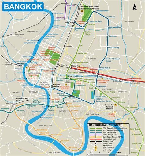 Bangkok city center map - Map of bangkok city center (Thailand)