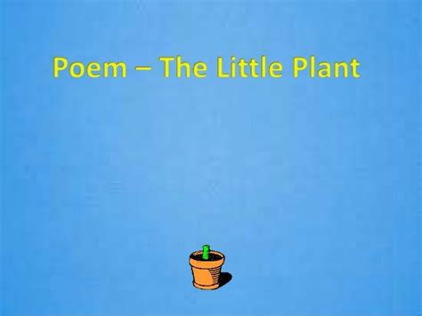 Poem - The little plant ( class 2 )