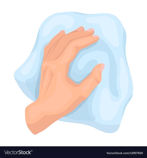 Cleaning by rag icon in cartoon style isolated Vector Image