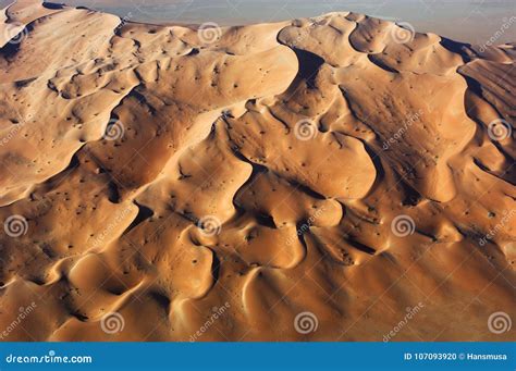 Aerial View of Sand Dunes at Rub Al Khali Stock Photo - Image of relief, contrast: 107093920