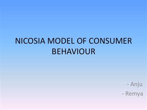 Nicosia model of consumer behaviour