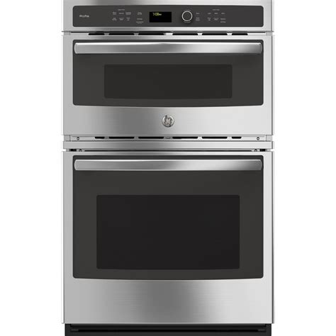 GE Profile 27 in. Double Electric Wall Oven with Convection Self-Cleaning and Built-In Microwave ...