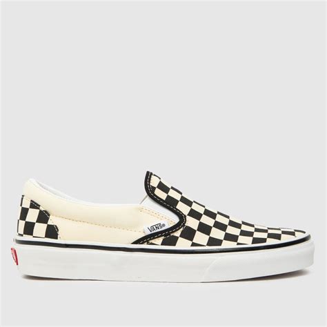 womens black & white vans classic checkerboard trainers | schuh