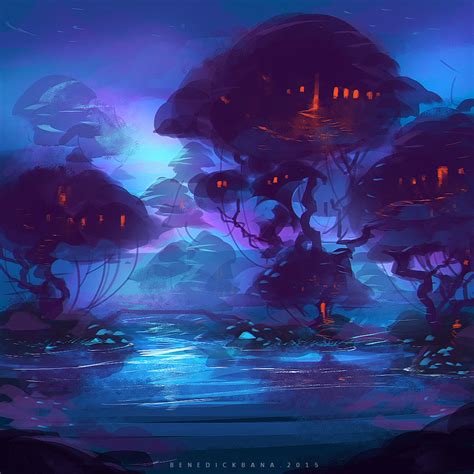 ArtStation - Mystic Night Forest