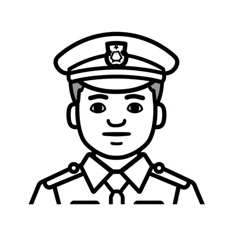 Police Officer'S Uniform Coloring - Coloring Page