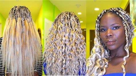 DIY Ash Blonde Goddess Box Braids With Kanekalon Hair | Blonde braids mix color 613, 60 & 27 ...