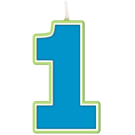 1st Birthday Boy Party Supplies Blue Number 1 Candle | eBay