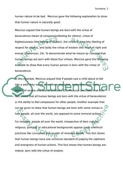 Mencius On Human Nature Essay Example | Topics and Well Written Essays ...