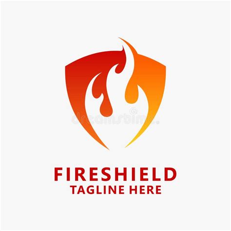 Fire shield logo design stock vector. Illustration of business - 237706225