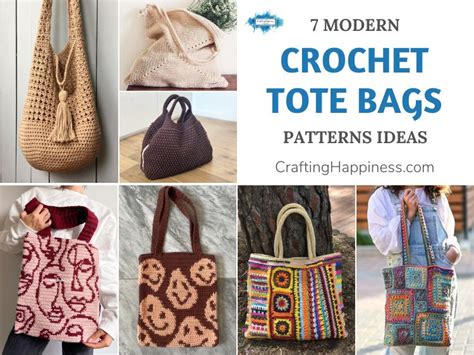 7 Modern Crochet Tote Bag Patterns Ideas - Crafting Happiness