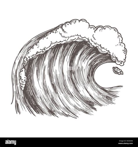 Tidal wave cartoon Black and White Stock Photos & Images - Alamy