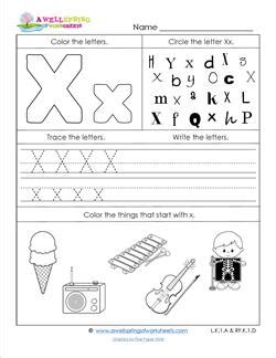 ABC Worksheets - Letter X - Alphabet Worksheets | A Wellspring