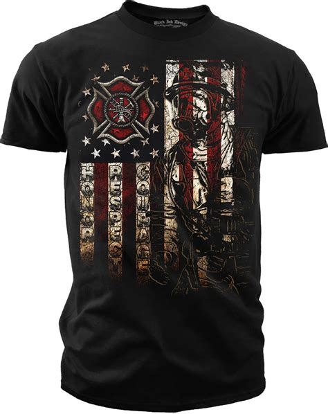 Men's Firefighter T-shirt - American Flag | Firefighter tshirt, Fire department shirts ...