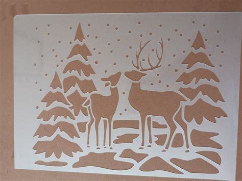 Pair of Reindeer Stencil Wall Decor Home Decor Furniture - Etsy