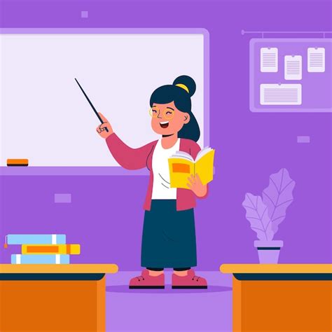 Free Vector | Hand drawn teacher cartoon illustration