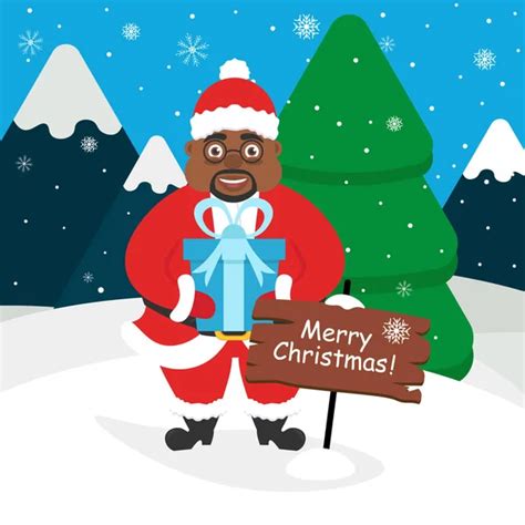 African American black Santa Claus — Stock Vector © studiostoks #127584952