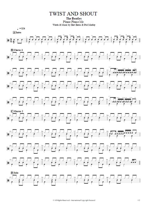 Twist And Shout Tab by The Beatles (Guitar Pro) - Full Score | mySongBook