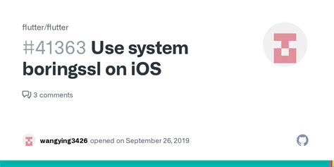 Use system boringssl on iOS · Issue #41363 · flutter/flutter · GitHub