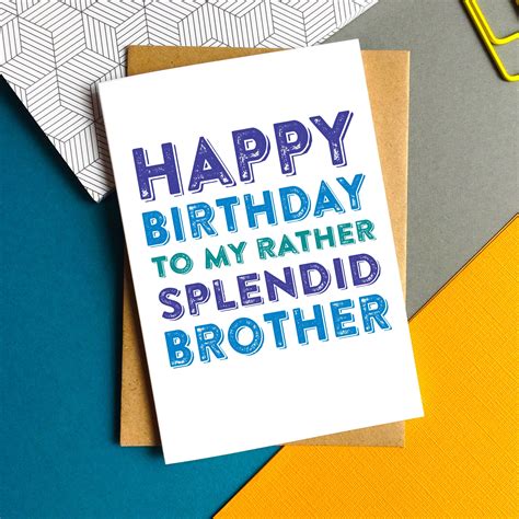 Happy Birthday Brother Typographic Contemporary British Luxury | Etsy