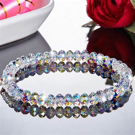 2019 1PC Crystal Beaded Bracelets for Woman Sweet Temperament Handwork ...