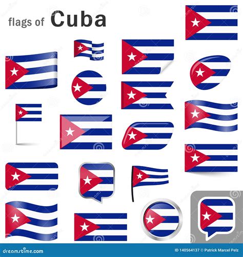 Flags with Country Colors of Cuba Stock Vector - Illustration of ...