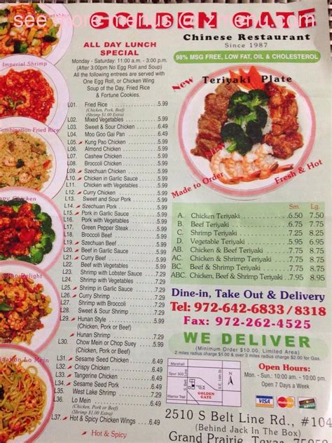 Online Menu of Golden Gate Chinese Restaurant Restaurant, Grand Prairie ...