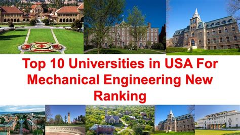 Top 10 Colleges in USA For Mechanical Engineering New Ranking 2021 - YouTube