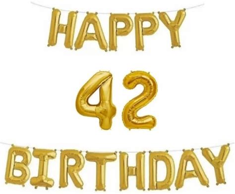 Flipkart.com | sehgal Solid Golden "HAPPY 42 BIRTHDAY" Letter Foil Balloon For Birthday ...