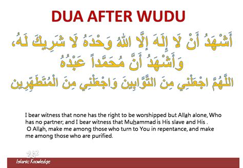 DUA AFTER WUDU — Science & Faith