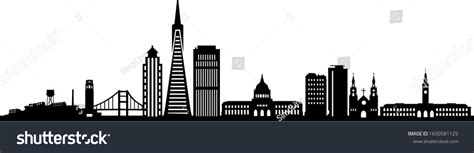 San Francisco Skyline Outline Silhouette Vector Stock Vector (Royalty Free) 1650581125 ...