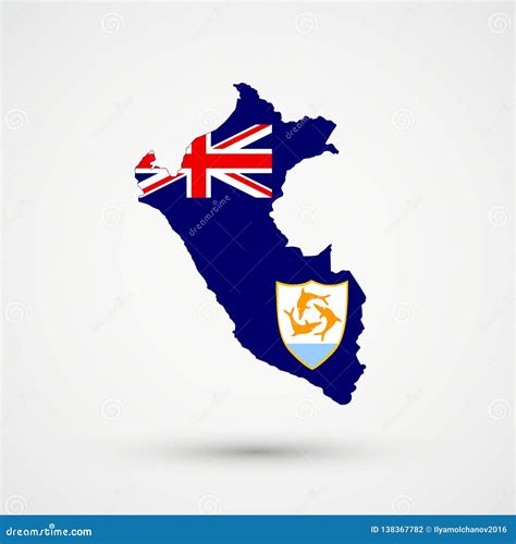 Peru Map in Anguilla Flag Colors, Editable Vector Stock Vector ...