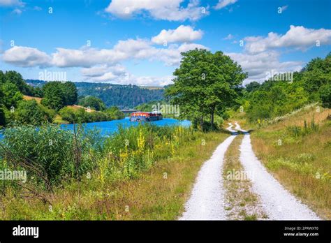 Barge on the Rhine–Main–Danube Canal Stock Photo - Alamy