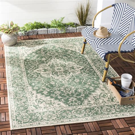 Bungalow Rose Brodick Green/Cream Indoor/Outdoor Area Rug & Reviews | Wayfair.ca