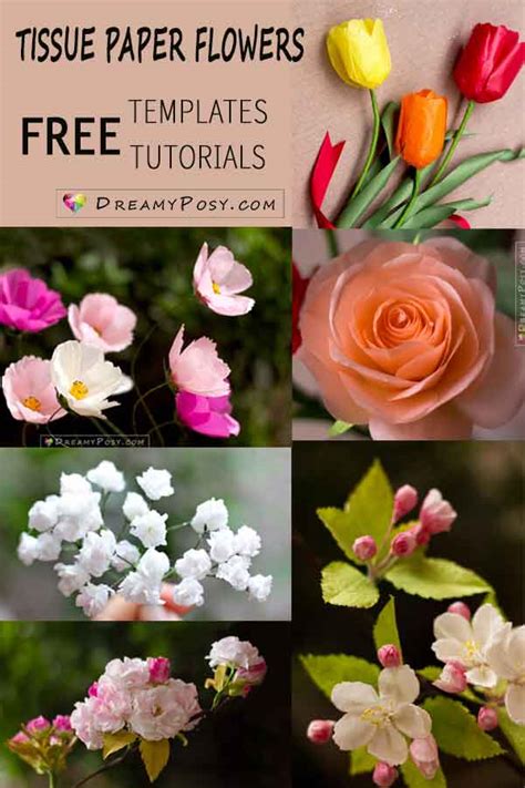 Tissue paper flowers | Free templates and tutorials