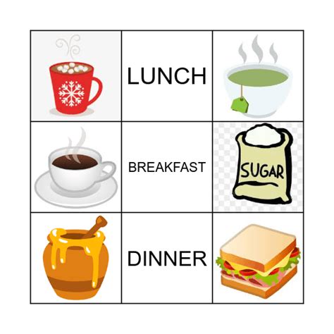 Auslan Cafe Bingo Card