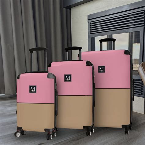 Pink Monogram Luggage With Wheels Custom Luggage for Women ...