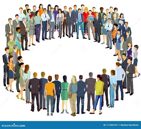 Group of People Standing in Circle Stock Vector - Illustration of graphics, meet: 111582101