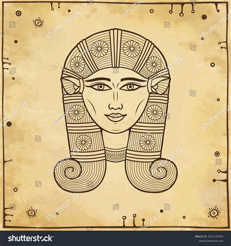 Animation Linear Portrait Beautiful Egyptian Goddess Stock Vector (Royalty Free) 2272137035 ...