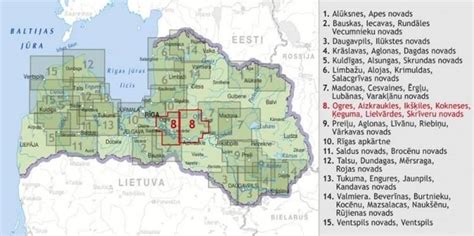 Ogres novads. Region Ogres. Mapa turystyczna 1:75 000 | Mapy i Atlasy \ Turystyczne Europa ...